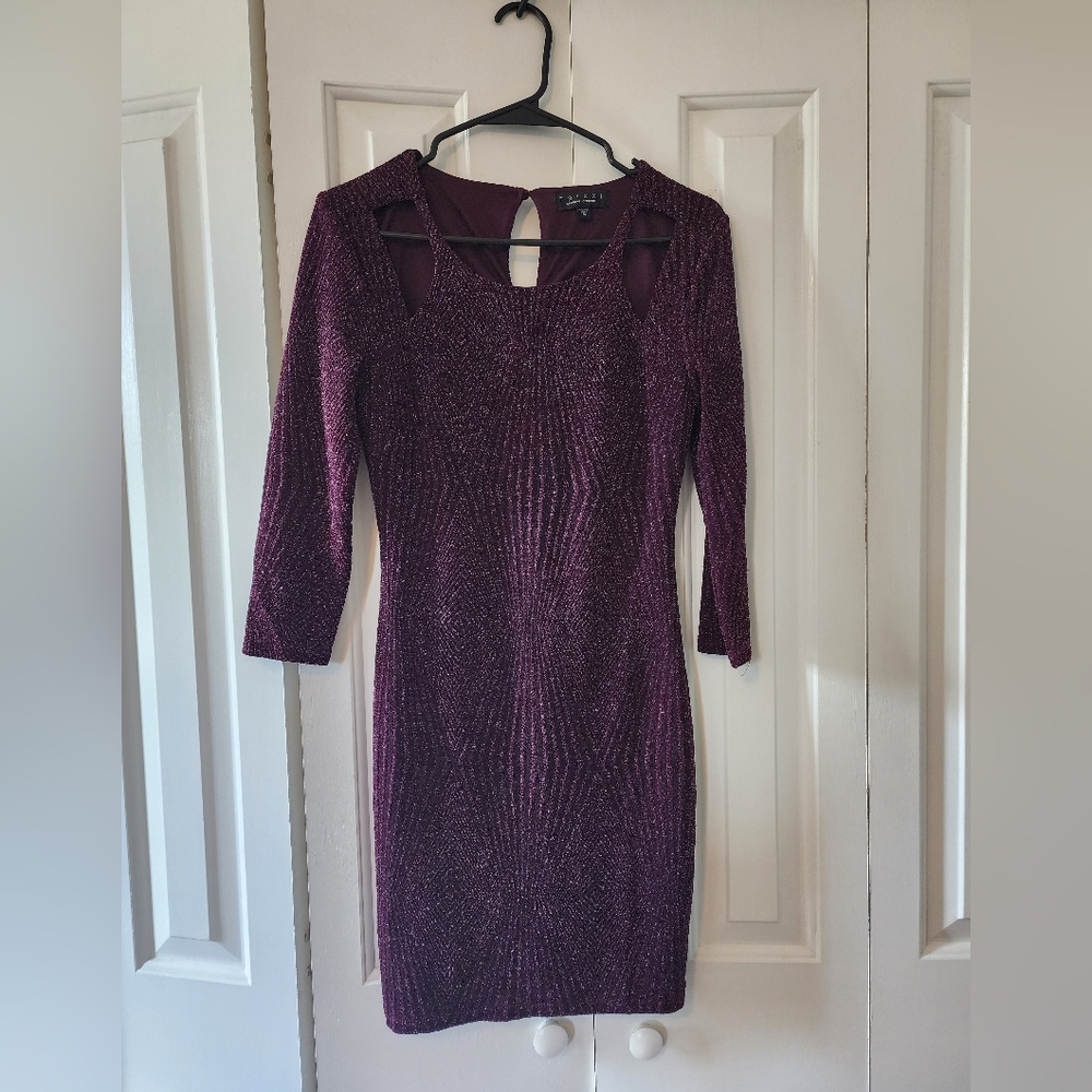 Trixxi Shimmering Plum Dress